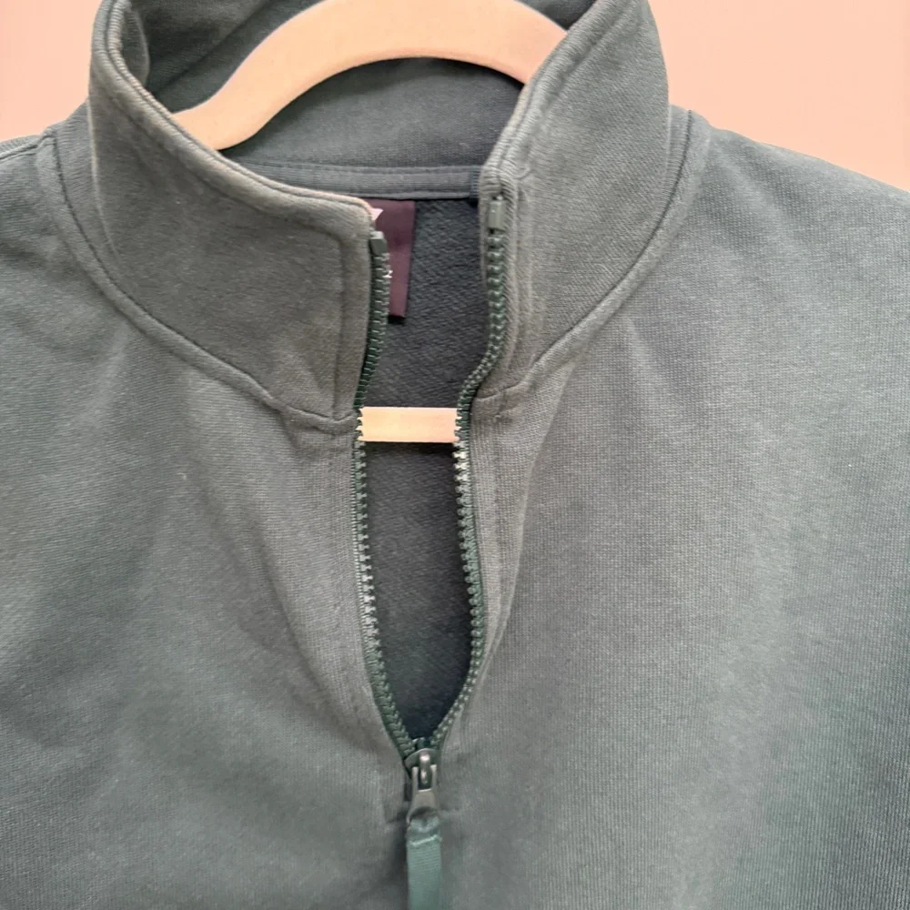 Zara athletic  Green Half-Zip Sweater size M - Picture 4 of 5